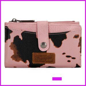 Vegan Leather Bifold Wallet Zipper ID Window Minimal Chic Compact Travel